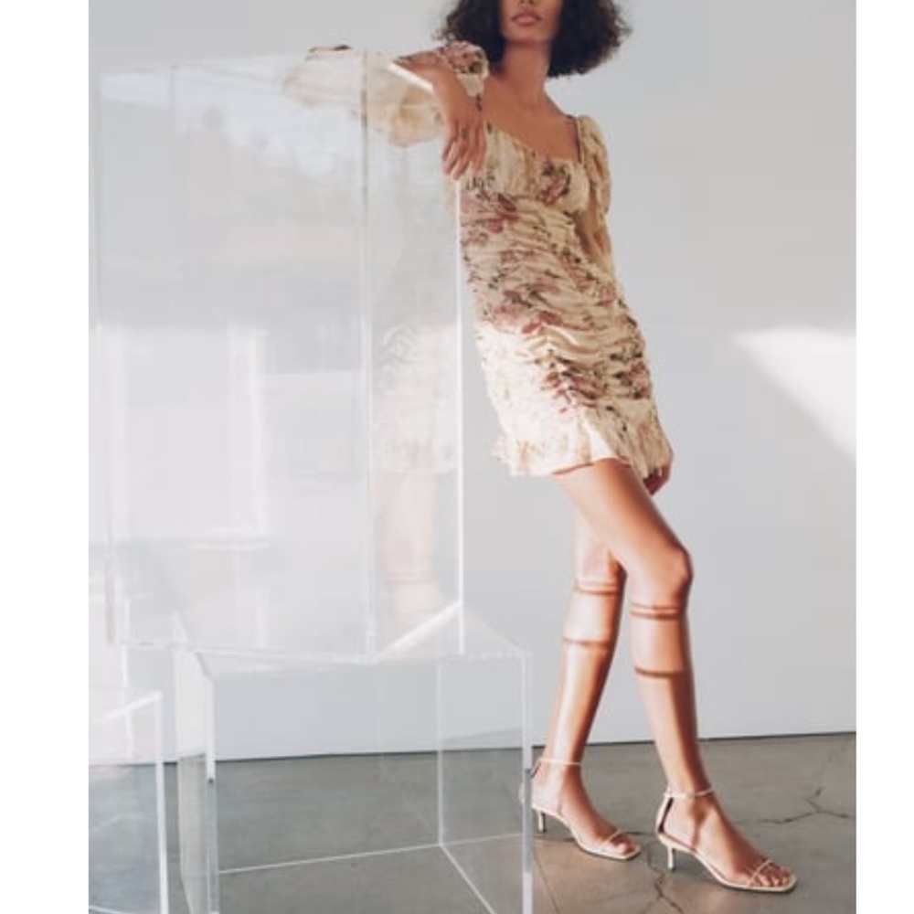 Zara Draped floral print dress